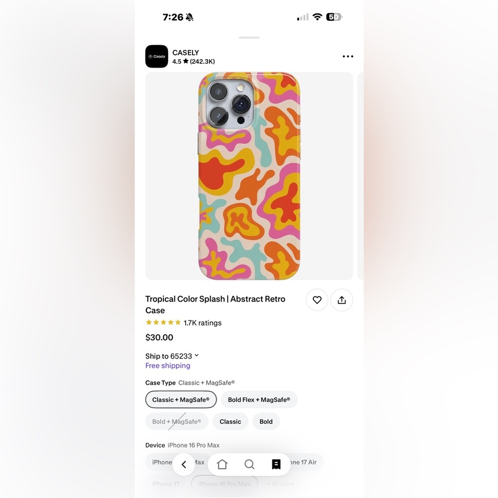 Casely Color Splash Phone Case - Multicolor Design